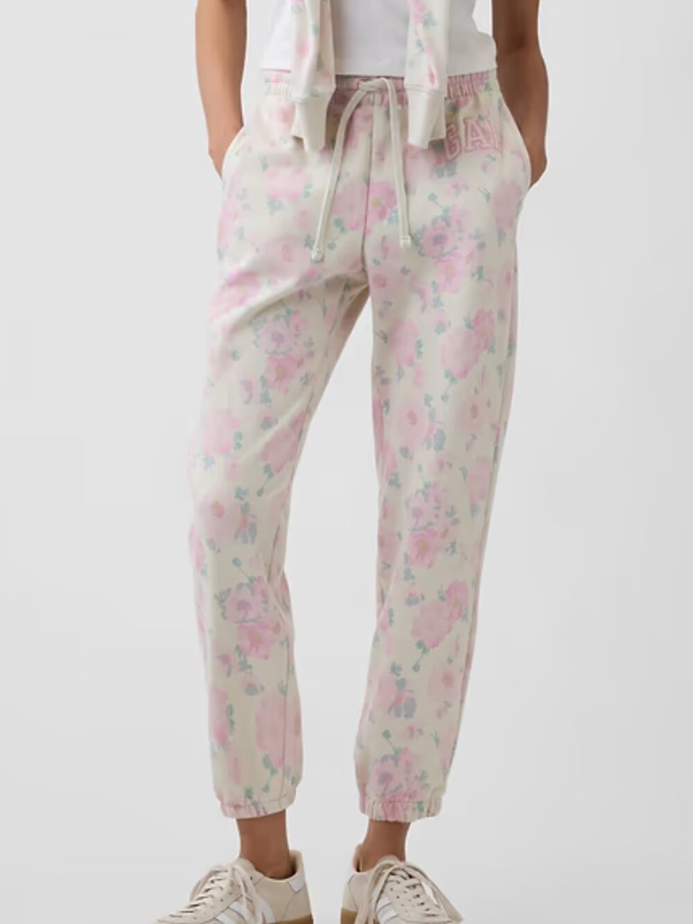 Gap Pink Floral Logo Joggers/NWT/SMALL
